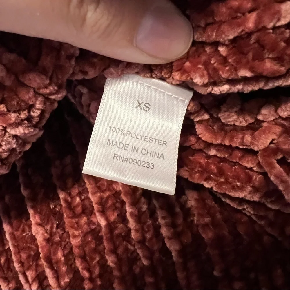 L.A. Hearts Maroon & Cream Fuzzy Sweater